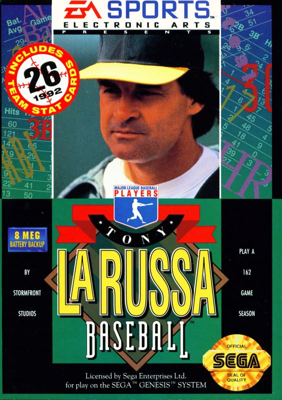 Tony La Russa Baseball box art for Sega Genesis
